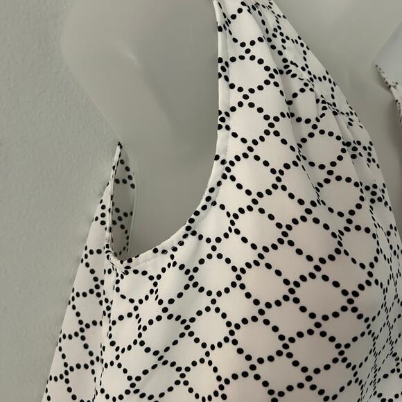 Tahari Women's Sleeveless V-Neck Polka Dot Geometric Dressy Blouse S Small New - Picture 4 of 10